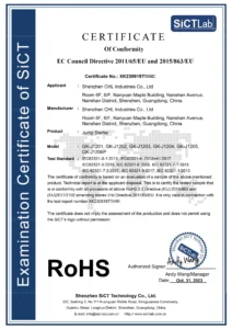 RoHS Compliant Certificate